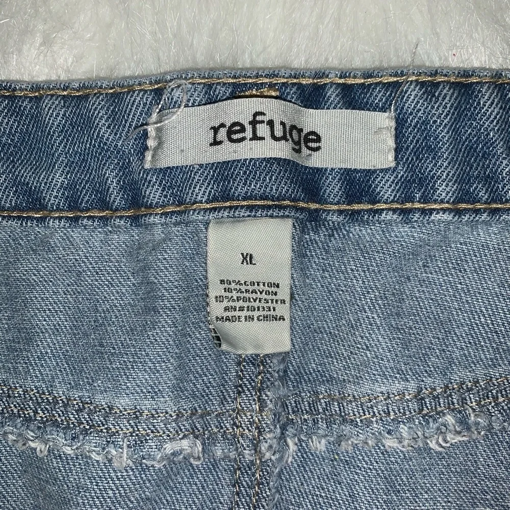Refuge Distressed Denim Mini Skirt